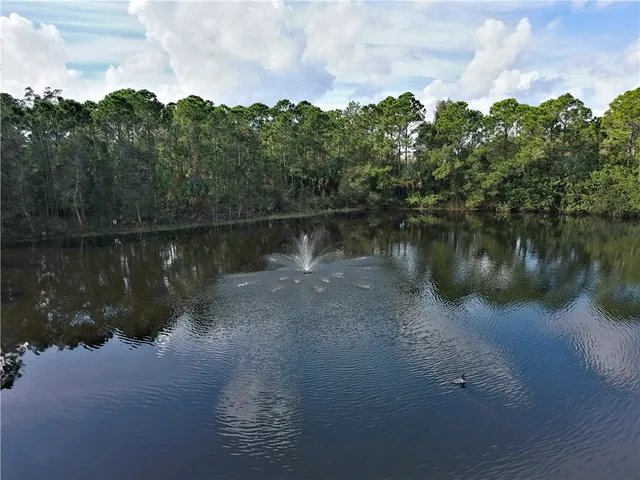 a view of a lake with a mountain in the background