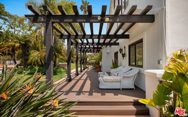 a view of porch with seating space