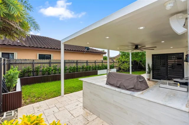 a outdoor space with furniture