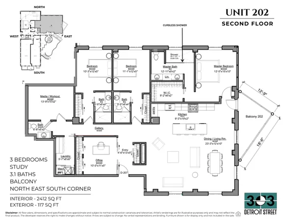 $1,995,000 | 303 Detroit Street, Unit 202, Ann Arbor, MI 48104