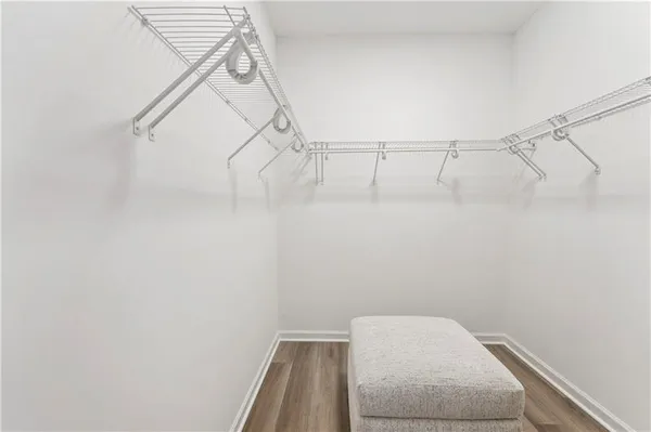a view of small space with racks on the wall
