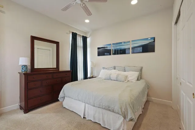 a view of a swimming pool with a garden