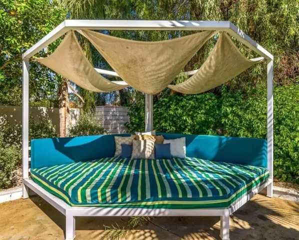 a view of outdoor space yard swimming pool and furniture