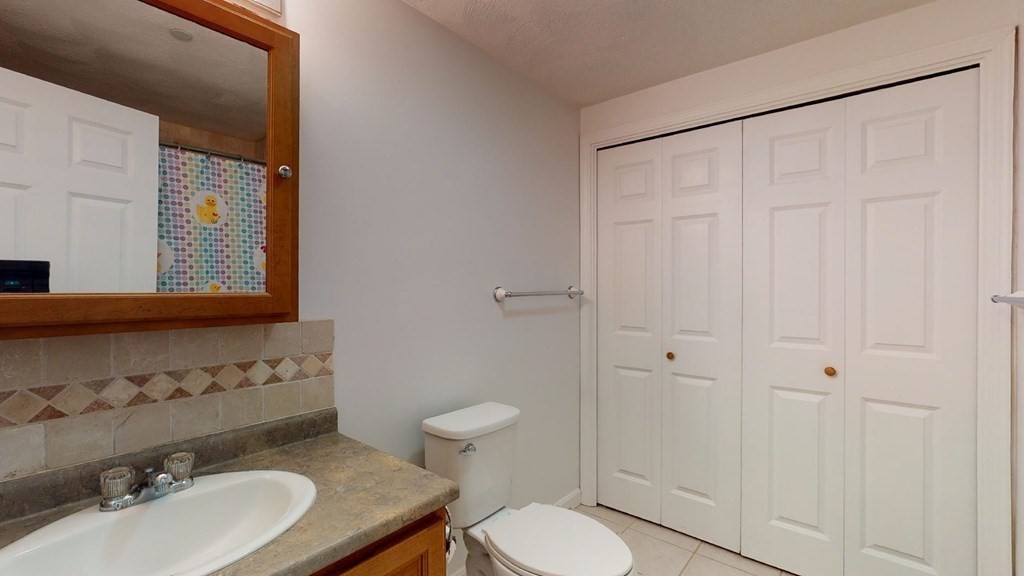 81 Salem Road, Unit 92 Billerica, MA 01821 - Photo 24 of 32 a bathroom with a sink a toilet and shower curtain