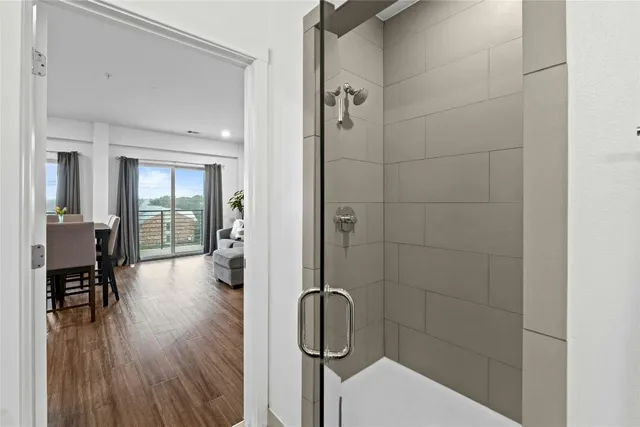 a bathroom with a shower