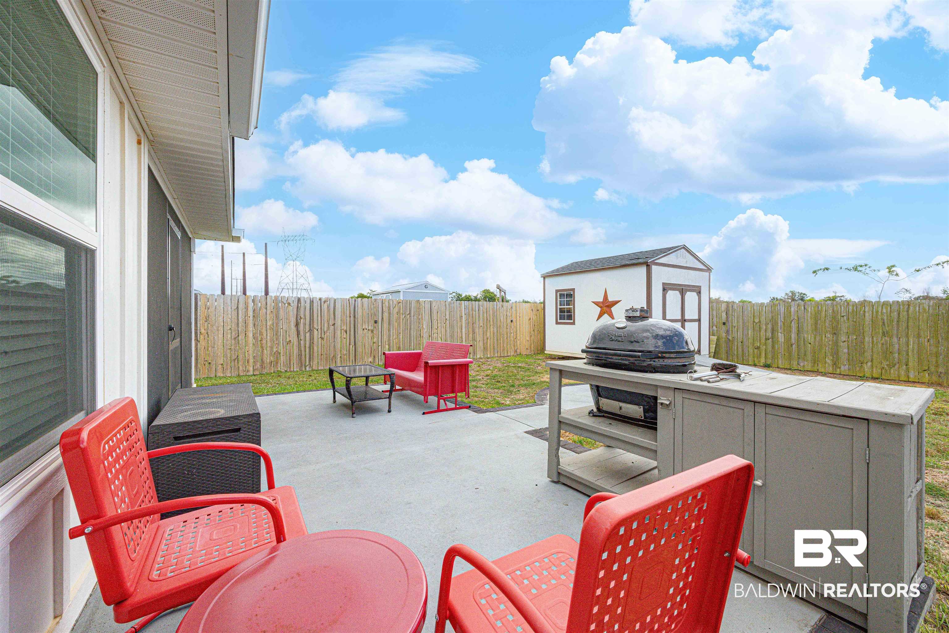 14843 Forsythia Loop Silverhill, AL 36576 - Photo 43 of 51 Fenced backyard featuring a storage unit, a patio, and area for grilling