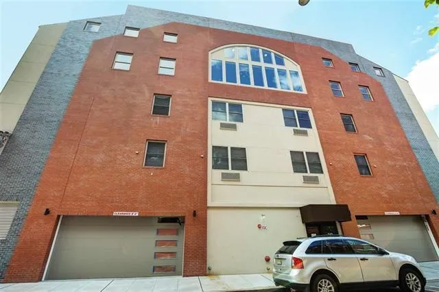 a front view of a building