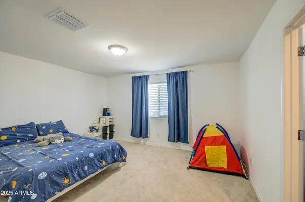 an empty room with closet