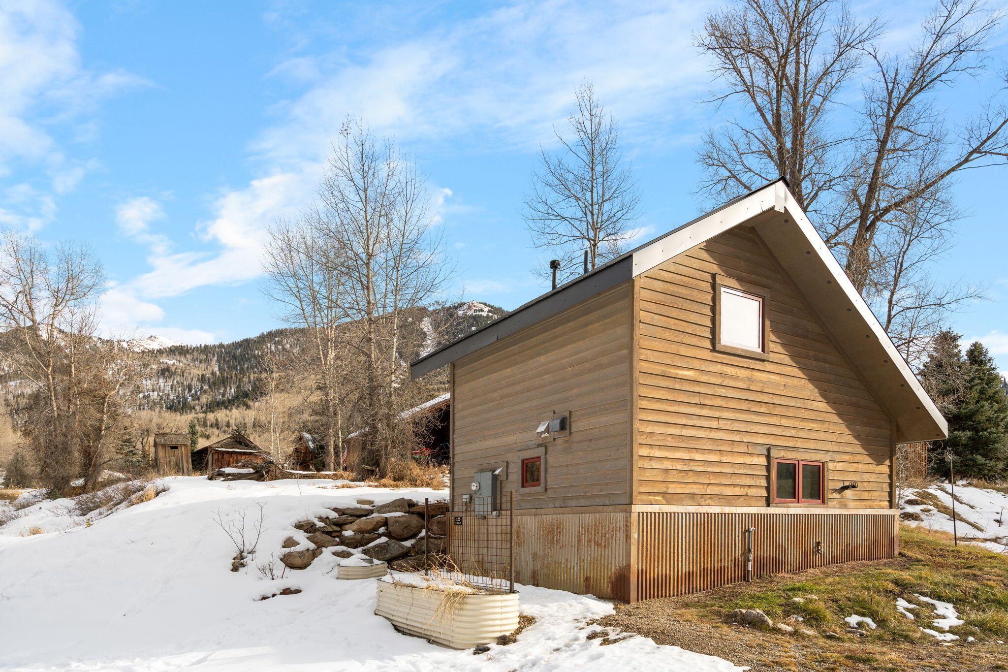 135 West Soda Street Rico, CO 81332 - Photo 28 of 47 a view of a backyard with snow