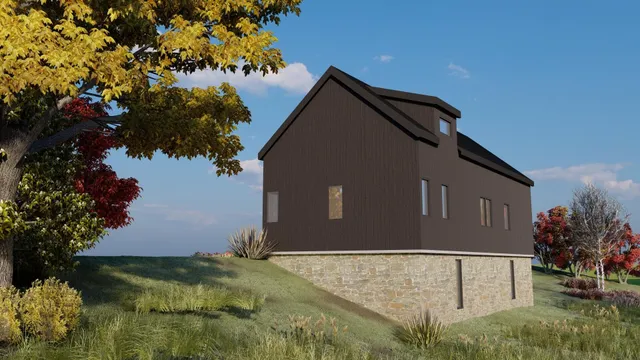 a backyard of a house with lots of green space