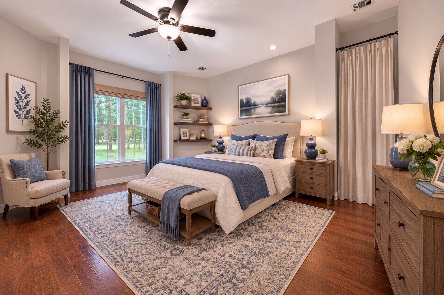 20531 Faye Tomball, TX 77377 - Photo 29 of 43 a bedroom with a bed a couch and a potted plant
