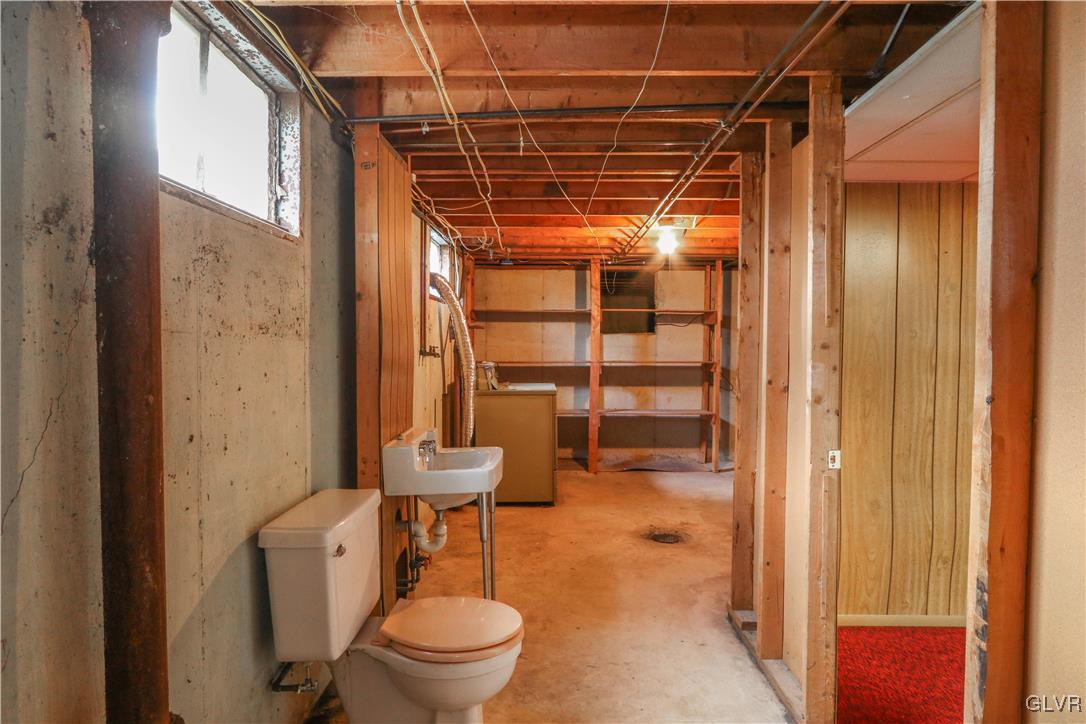 2025 Kensington Road Bethlehem, PA 18018 - Photo 33 of 42 UNFINISHED AREA IN BASEMENT WITH 2ND HALF BATH