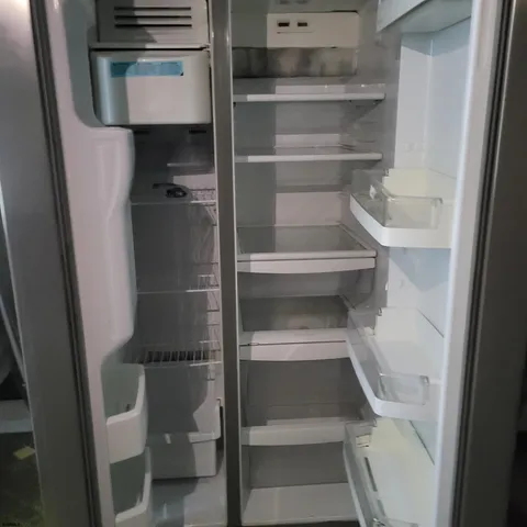 a view of a backyard with a small cabin