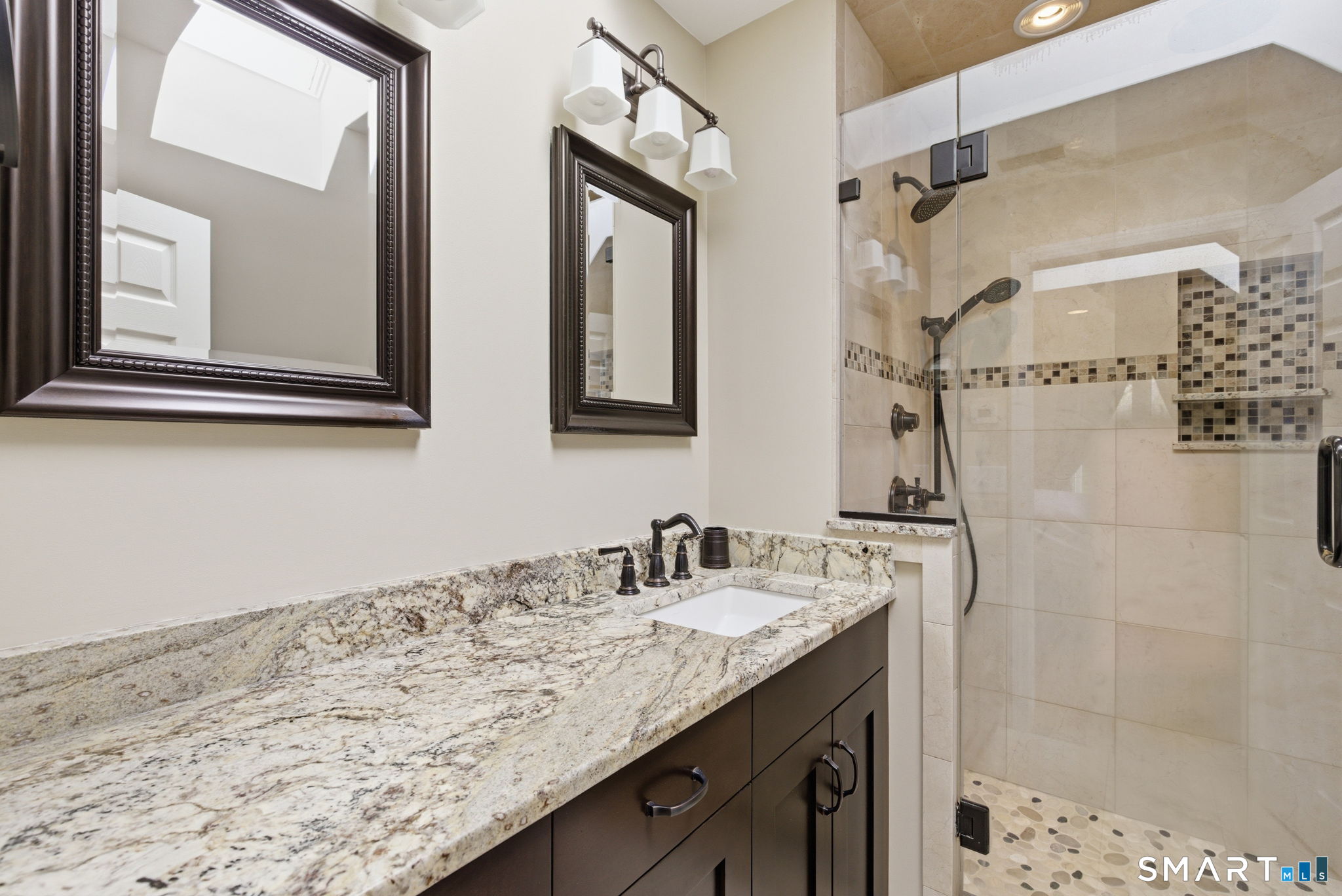 10 Ryans Way Burlington, CT 06013 - Photo 22 of 35 a bathroom with a granite countertop sink mirror and double