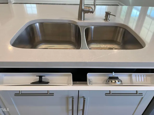 a close view of stove and microwave