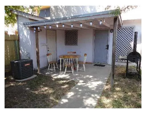 a view of hotel and chair