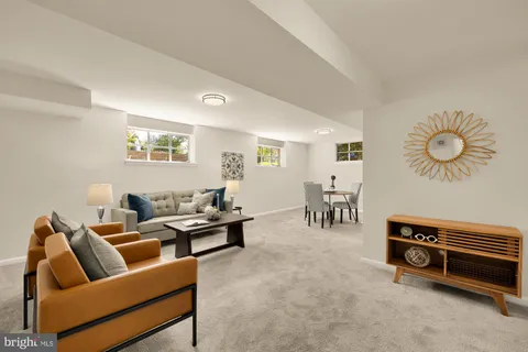 a living room with furniture