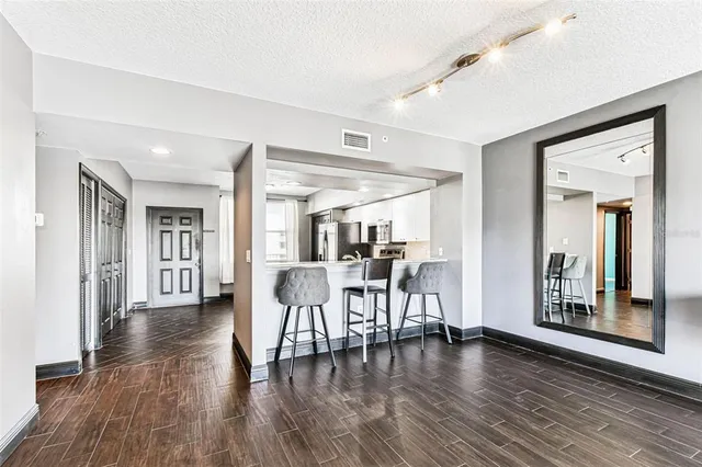a view of a room with porch and a yard
