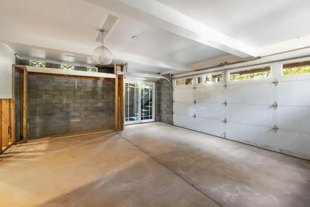 a view of a indoor garage