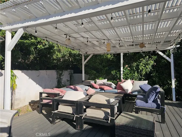 a outdoor space with lots of furniture