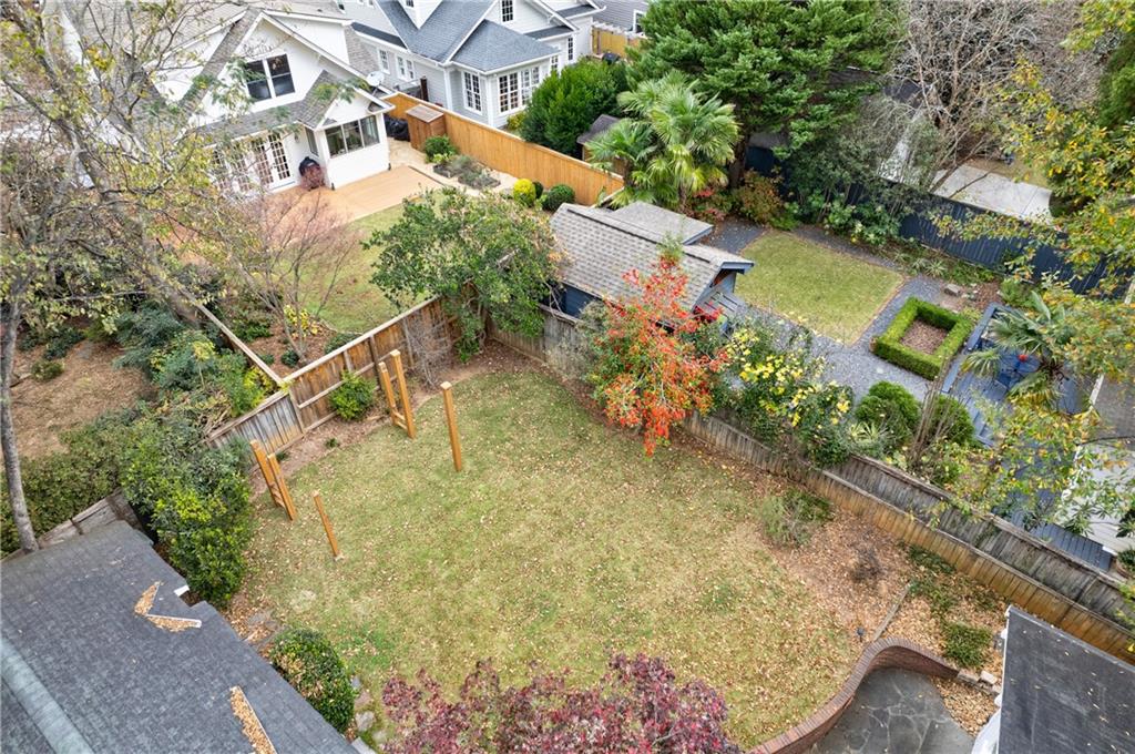 654 Cresthill Avenue Northeast Atlanta, GA 30306 - Photo 25 of 53 an aerial view of a house with a yard basket ball court and outdoor seating