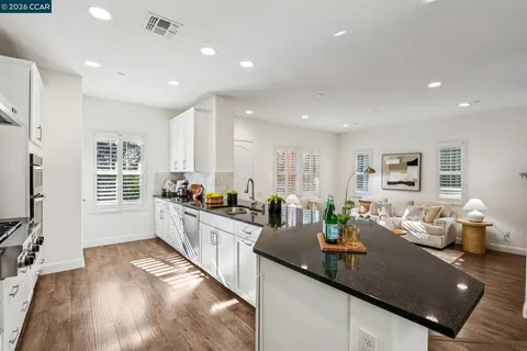 a large kitchen with lots of counter top space