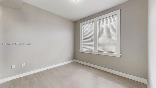 an empty room with a window
