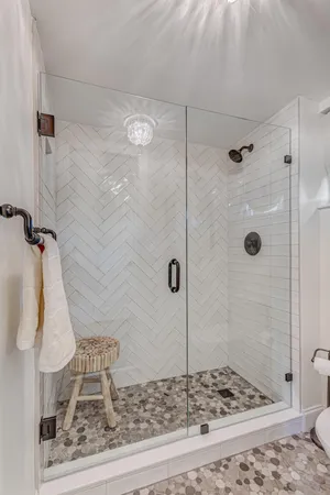 a bathroom with a shower