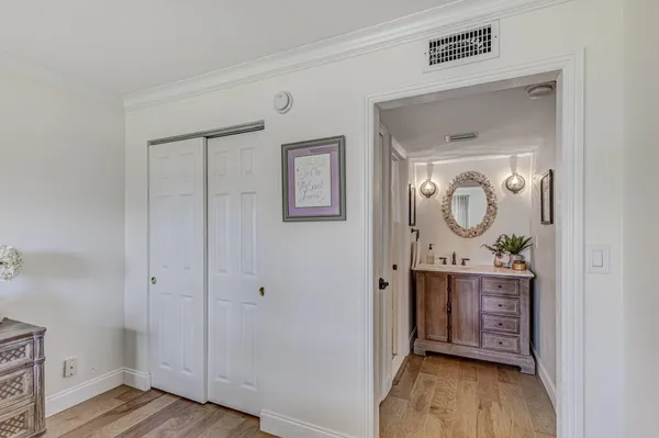 a view of a hallway with entryway