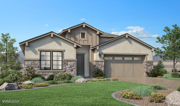 2436 Kate's Bridge Drive, Unit CLAYMONT 547 Reno, NV 89521 - Photo 1 of 1 a front view of a house with a yard and garage