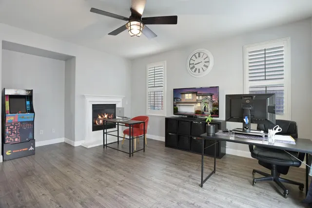a view of entryway with wooden floor