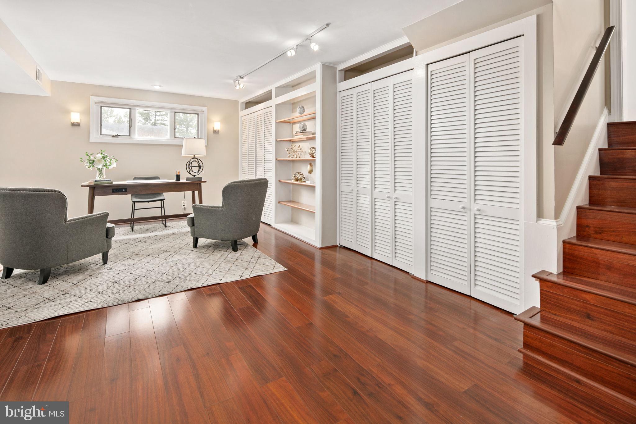 5918 Augusta Drive Springfield, VA 22150 - Photo 37 of 45 Recreation Room w/ Fireplace & Built - Ins