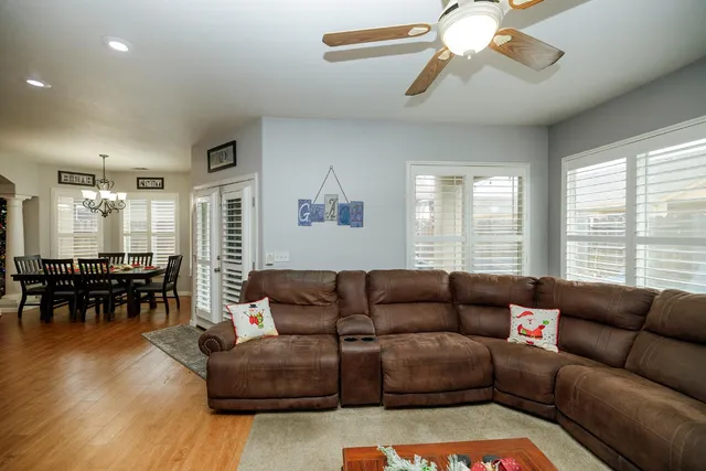 a living room with furniture