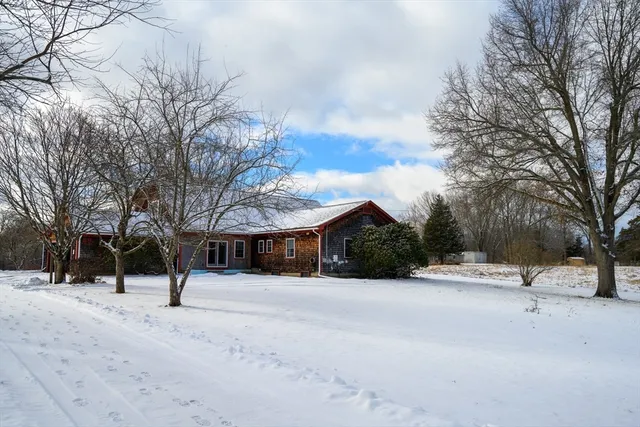 a street view covered with snow