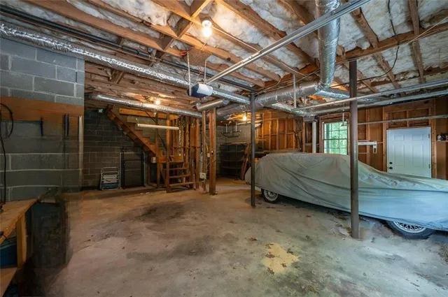 a view of a car garage