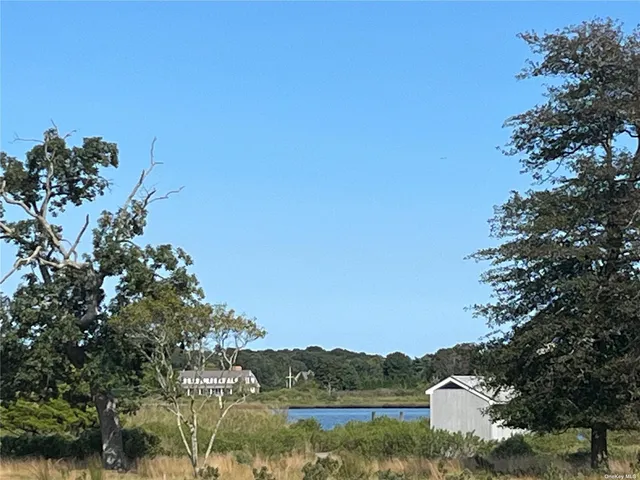 a view of a lake with a mountain in the background