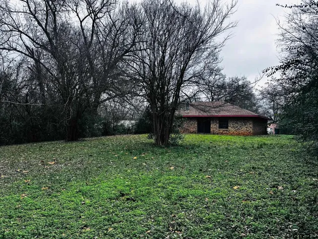 a view of a house with yard and a tree