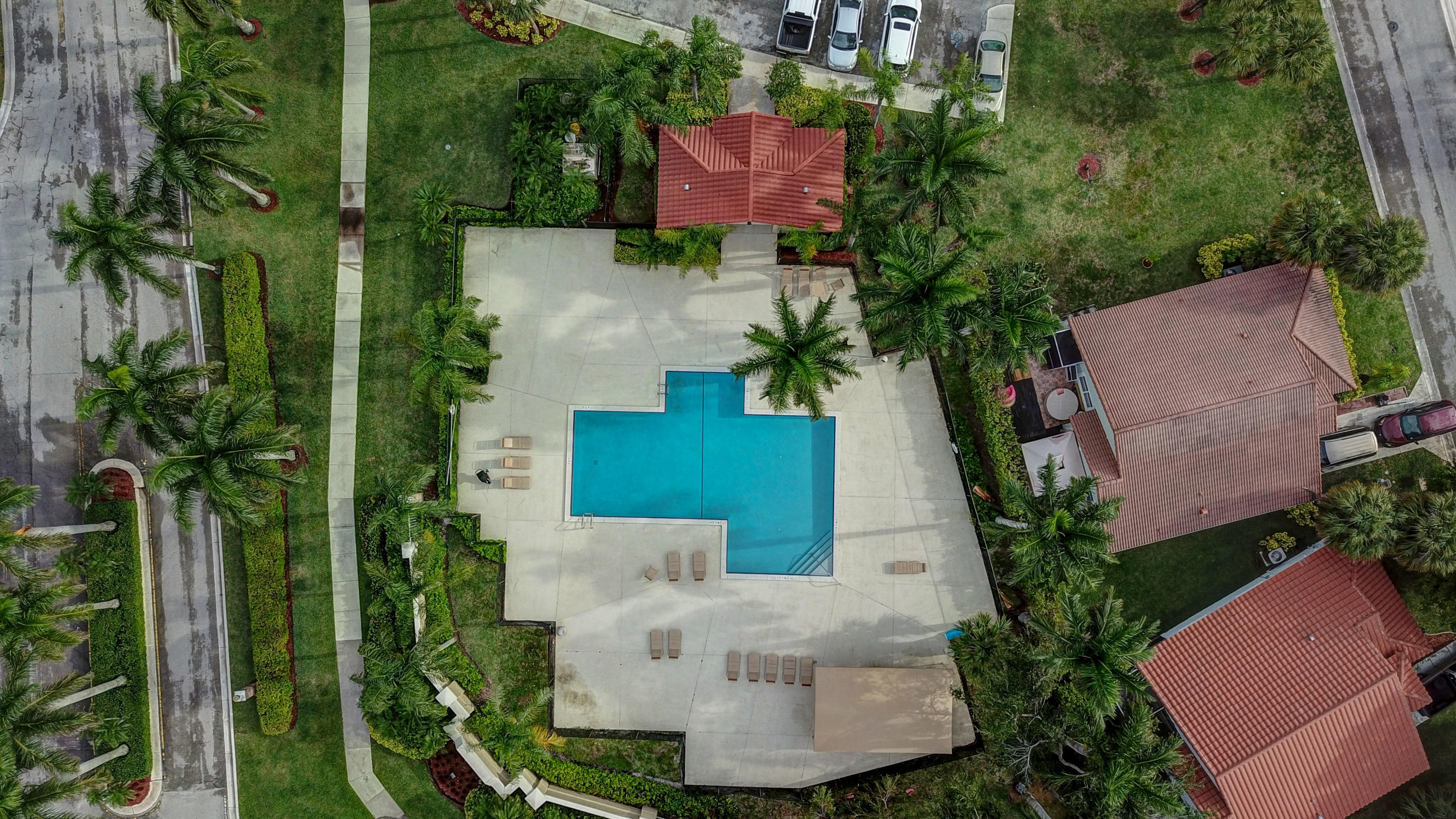 10620 Lake Jasmine Drive Boca Raton, FL 33498 - Photo 39 of 41 an aerial view of a house with a yard garden and outdoor seating