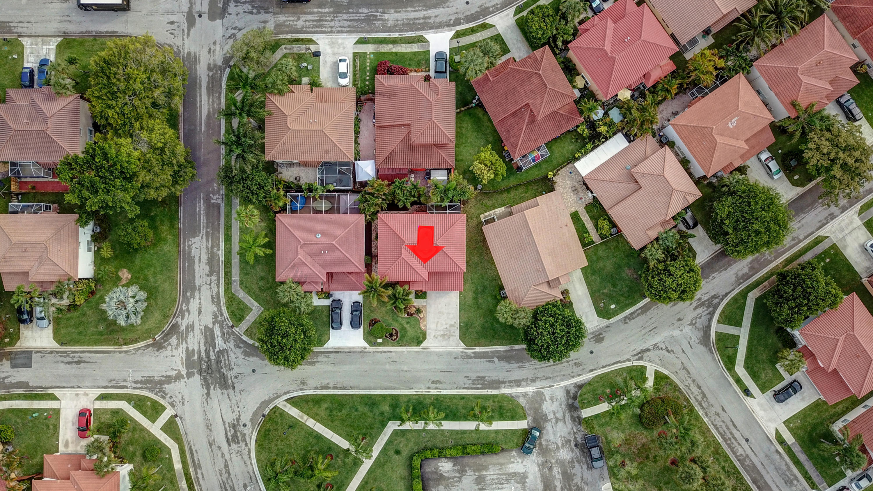 10620 Lake Jasmine Drive Boca Raton, FL 33498 - Photo 40 of 41 an aerial view of residential house with outdoor space and swimming pool
