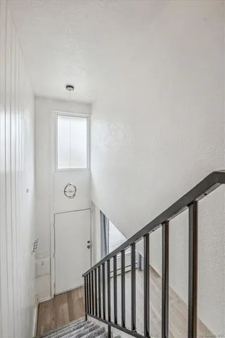 a view of hallway with washer and dryer