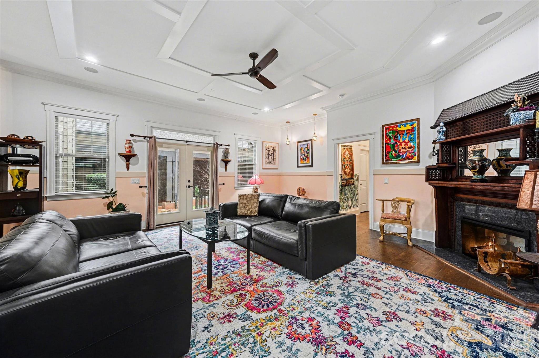 6302 Chimney Bluff Road Lancaster, SC 29720 - Photo 9 of 47 a living room with furniture and a fireplace
