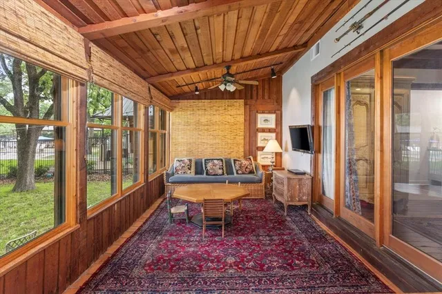 a outdoor space with the view and a large window