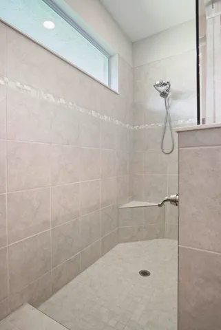 a bathroom with a shower