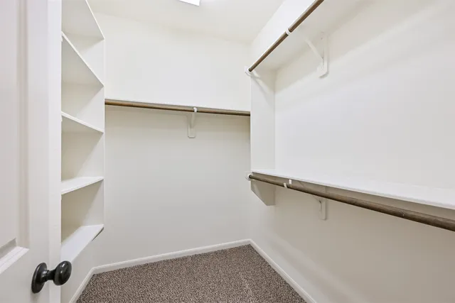 a view of small space with racks on the wall