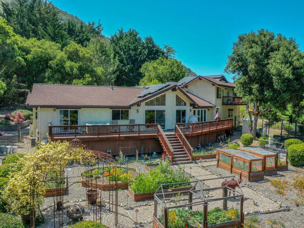 27470 Schulte Road Carmel, CA 93923 - Photo 38 of 56 a aerial view of a house with swimming pool and sitting area