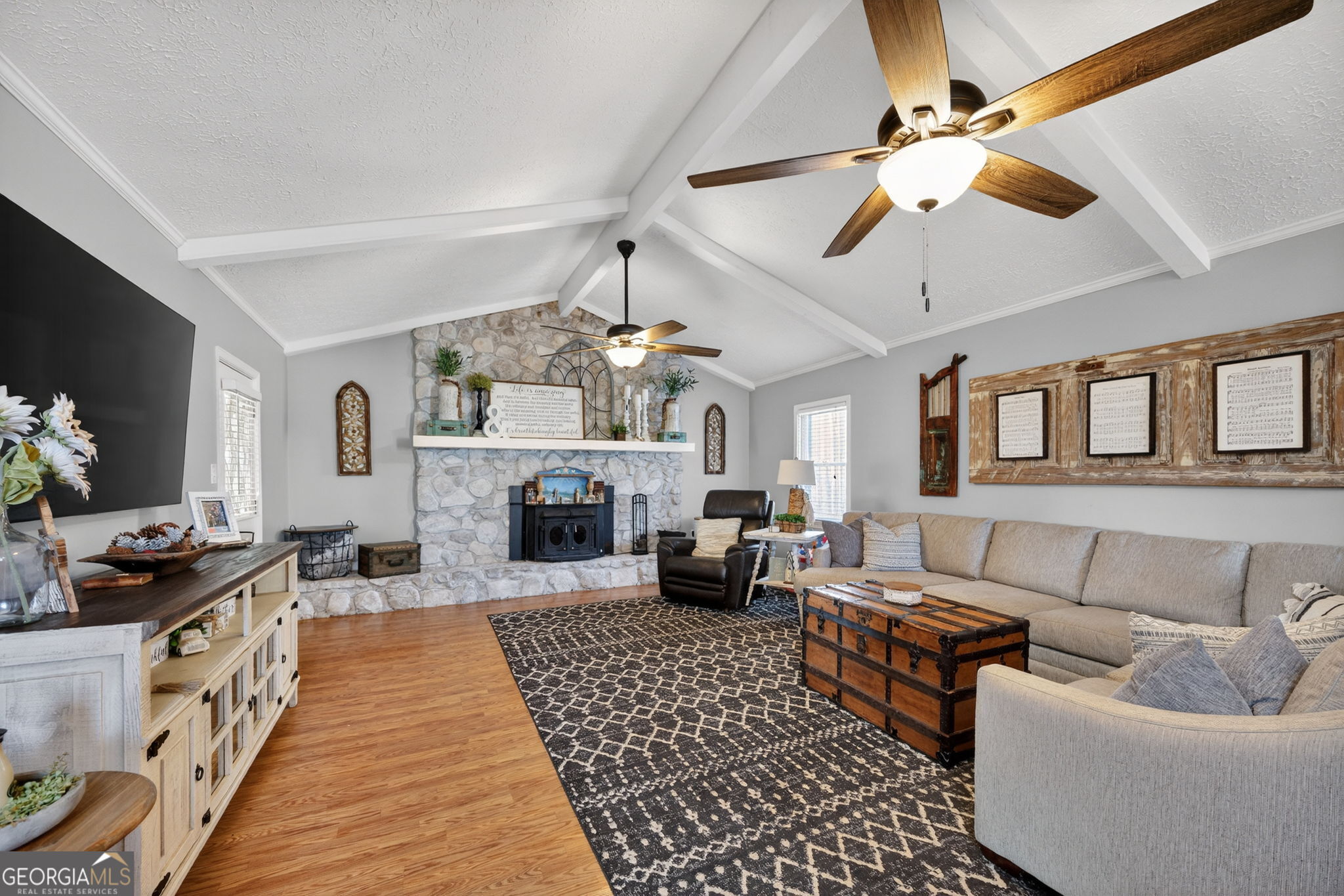119 Old Town Road Gray, GA 31032 - Photo 5 of 39 a living room with furniture fireplace and flat screen tv