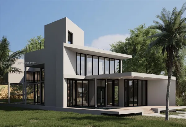 a view of house with backyard and porch