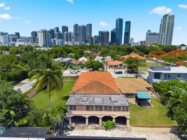 a aerial view of a multi story building