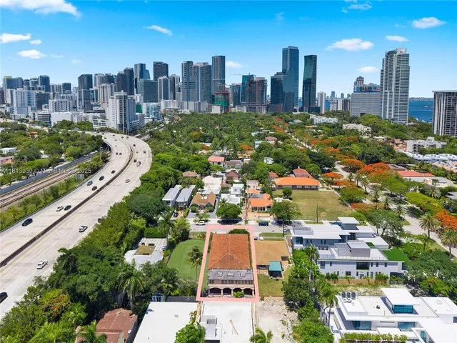 a view of a city with tall buildings