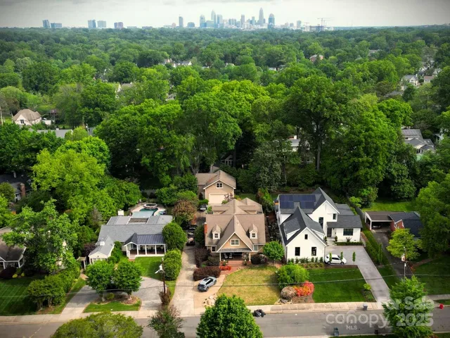 an aerial view of multiple house